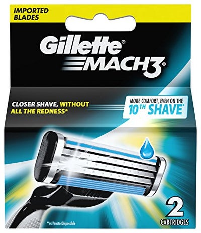 Buy 2-Piece Mach 3 Manual Shaving Razor Blades Multicolour in UAE