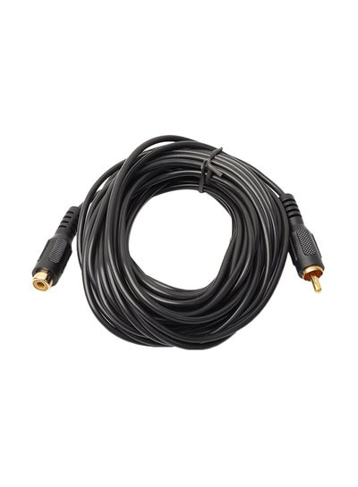 اشتري RCA Male To RCA Female Audio Composite Extension Cable أسود في الامارات