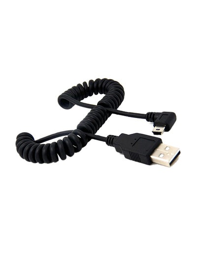 Buy USB 2.0 A Male Mini B Spring Cable Connector Black in UAE