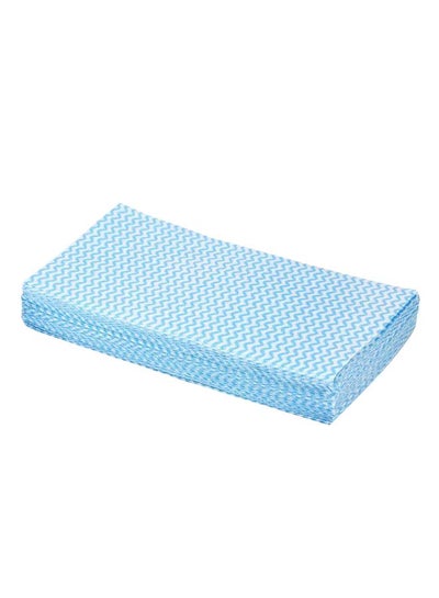 Buy 20-Piece Disposable Nonwoven Scouring Cleaning Pad Set Blue/White 308grams in UAE