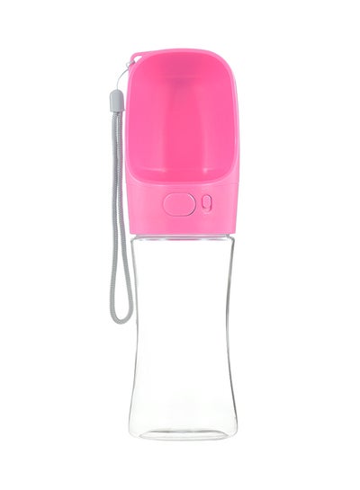 Buy Portable Puppy Water Dispenser With Drinking Feeder Pink/Clear 0.259kg in Saudi Arabia