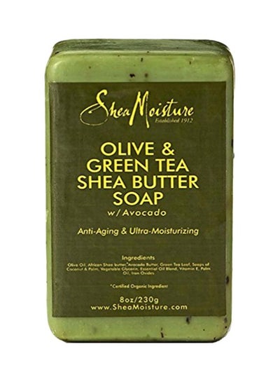 Buy 2-Piece Olive And Green Tea Shea Butter Soap in Saudi Arabia