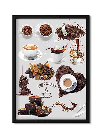 Buy Mult Coffee Wall Art Painting Multicolour 32x22x2centimeter in Saudi Arabia