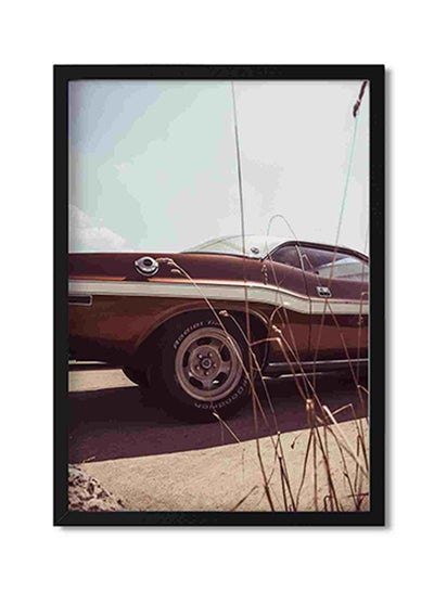 Buy Black Frame Muscle Car Near Brown Grass During Daytime Wall Art Painting Multicolour 32x22x2centimeter in Saudi Arabia