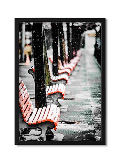 Buy Chairs Covered In Snow Wall Art Painting Multicolour 32x22x2cm in Saudi Arabia