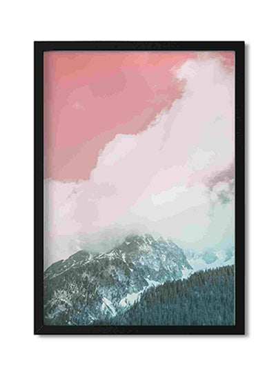 Buy Snow Covered Mountain Wall Art Painting Multicolour 32x22x2cm in Saudi Arabia