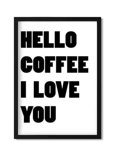 Buy Hello Coffee Wall Art Painting Multicolour 32x22x2cm in Saudi Arabia