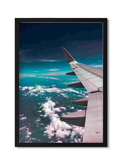Buy Airplane Wing Towards Clouds Wall Art Painting Multicolour 32x22x2centimeter in Saudi Arabia