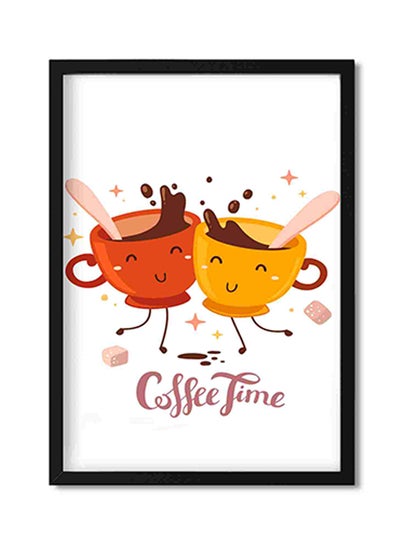 اشتري لوحة فنية لديكور الحائط مطبوعة بعبارة "Coffee Time" متعدد الألوان 32x22x2سنتيمتر في السعودية