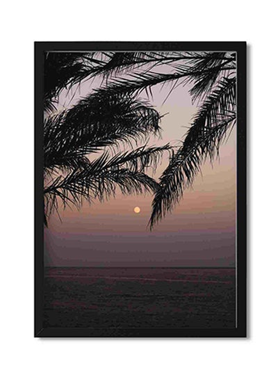 Buy View Of Full Moon Wall Art Painting Multicolour 32x22x2centimeter in Saudi Arabia