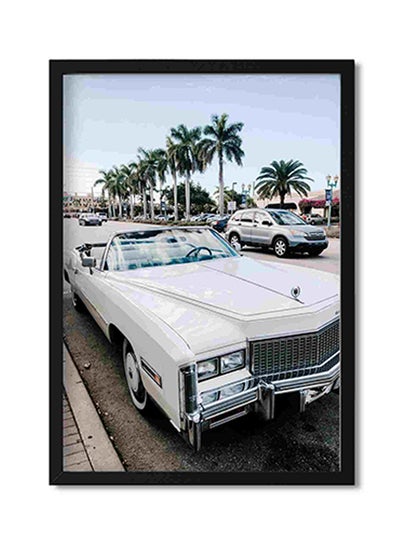 Buy Vintage White Coupe Wall Art Painting Multicolour 32x22x2cm in Saudi Arabia