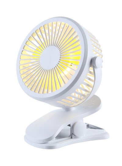 Buy Portable USB Rechargeable Desk Clip On Stroller Fan H2FD-507-a002 White in UAE