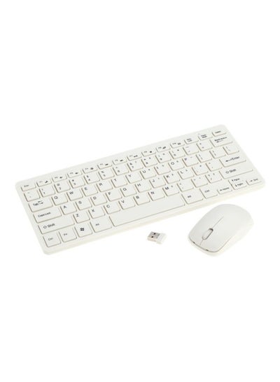 Buy Wireless Keyboard And Mouse With Keyboard Protective Film For Windows 7/8/XP/Vista/Desktop/ PC White in Saudi Arabia