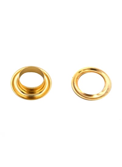 اشتري 100-Piece Eyelets For Canvas Clothes And Leather Shiny Golden 10 mm في الامارات