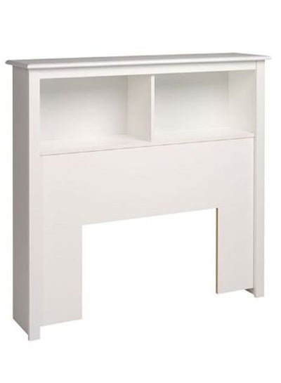 Buy Winslow Twin Bookcase Headboard Single Bed With Mattress White 90 x 200cm in UAE