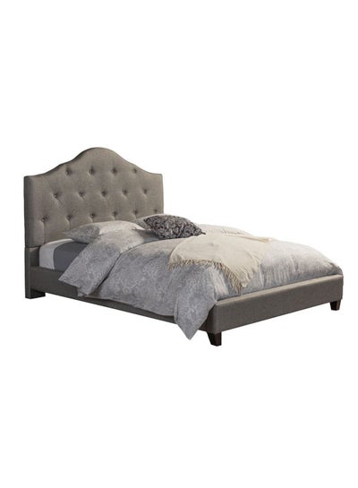 Buy Anica Scalloped Modern Platform Bed Without Mattress Grey 160 x 200cm in UAE