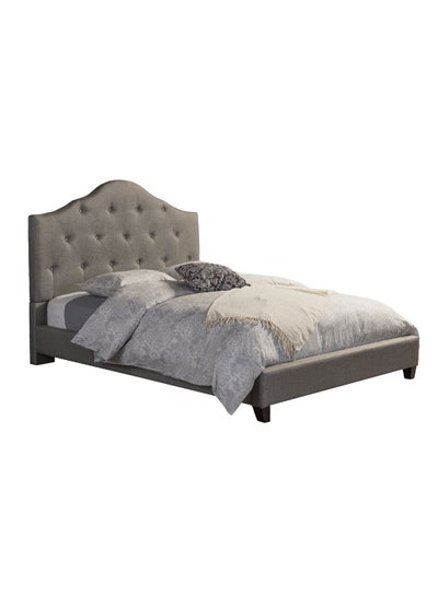 Buy Anica Scalloped Modern Platform Bed Without Mattress Grey 200 x 200cm in UAE