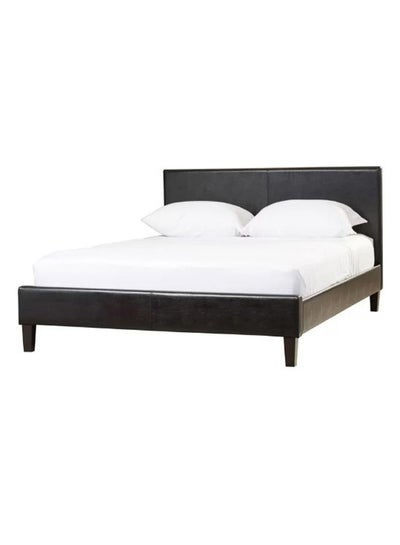 Buy Modern Platform Twin Bed With Mattress Black 120 x 200centimeter in UAE