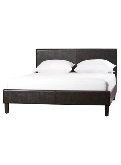 Buy Modern Platform Bed With Mattress Brown 160 x 200cm in UAE