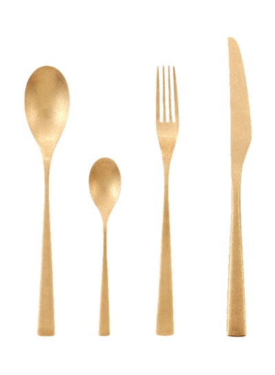 Buy 4-Piece Flatware Set Gold 22.4 X 2.7 X 3cm in Saudi Arabia