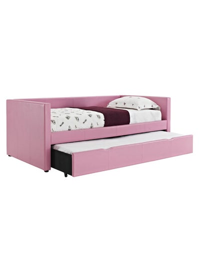 Buy Lindsey Twin Day Trundle Beds With Mattress Pink 225 x 98cm in UAE