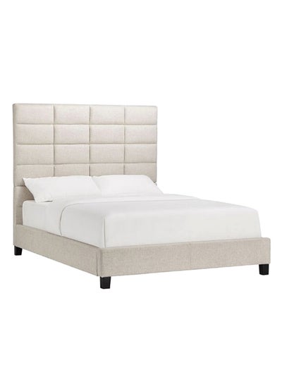 Buy Luxurious Classic Upholstered Bed With Mattress Beige 180 x 200centimeter in UAE