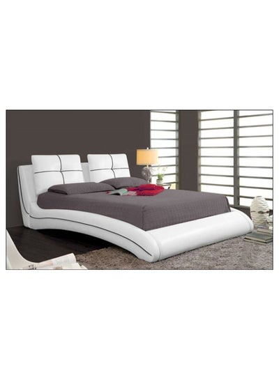 Buy Upholstered Curved Bed Frame With Mattress Black 160 x 200cm in UAE