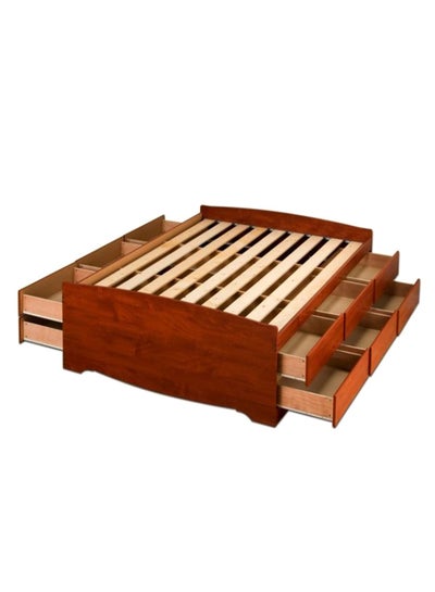 Buy 12-Drawer Captain's Platform Storage Bed Dirty Oak 180 x 200cm in UAE