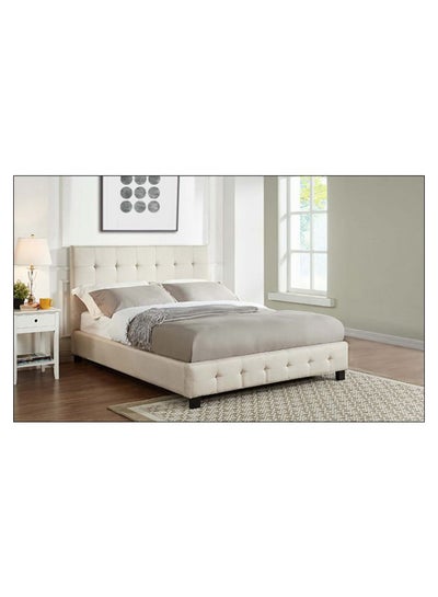 Buy Blind Tufted Bed Without Mattress Beige 180 x 200centimeter in UAE