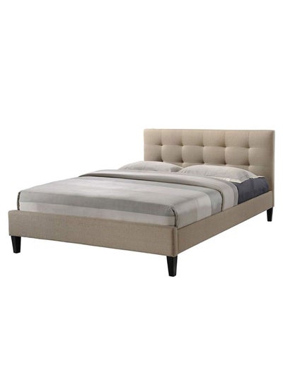 Buy Hermosa Tufted Platform Bed Without Mattress Beige 180 x 200cm in UAE