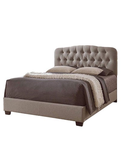 اشتري Button-Tufted Bed Without Mattress Brown 160 x 200centimeter في الامارات