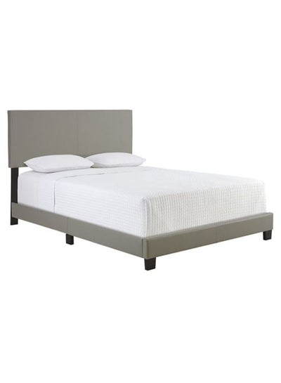 Buy Sleep Sync Zander Padded Platform Bed Without Mattress Grey 180 x 200cm in UAE