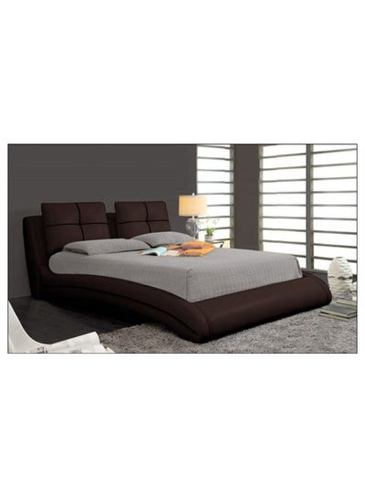 اشتري Upholstered Curved Bed Frame With Mattress Brown 160 x 200centimeter في الامارات