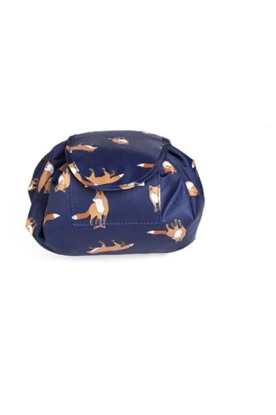 Buy Printed Cosmetic Bag Blue/Beige/White in UAE