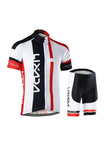 Buy Quick Dry Cycling Short Sleeve Jersey And Padded Shorts XL in UAE