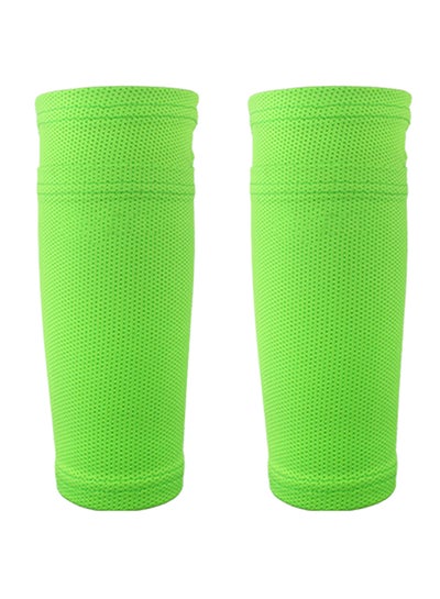 Buy 2-Piece Soccer Calf Socks Breathable Football Protective Sleeves With Pocket in UAE