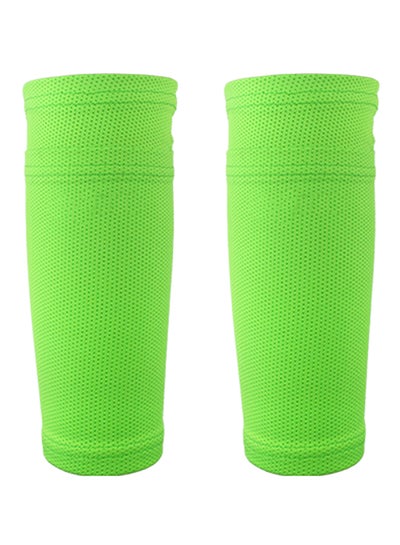 Buy 2-Piece Soccer Calf Socks Breathable Football Protective Sleeves With Pocket in Saudi Arabia