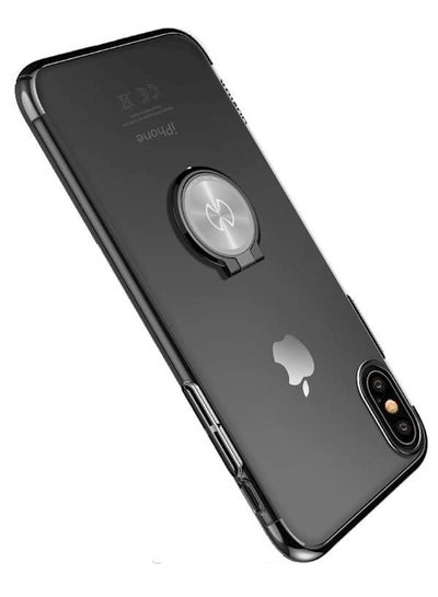 Buy Magic Series Case Cover With Ring For Apple iPhone X Clear/Black in UAE