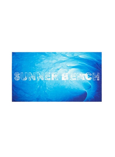 Buy Microfiber Ripple Beach Towel Blue 80 x 160cm in UAE