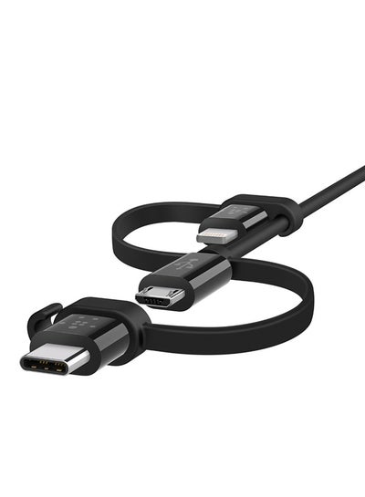 اشتري كابل شامل مزود بموصلات مايكرو USB-C وUSB أسود في الامارات