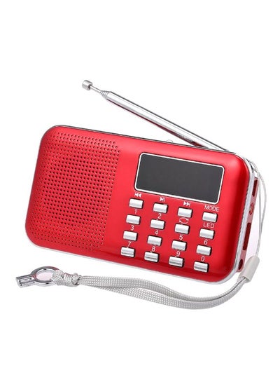 Buy Digital Portable MP3 Speaker Mini FM Radio V429 Red/White in UAE