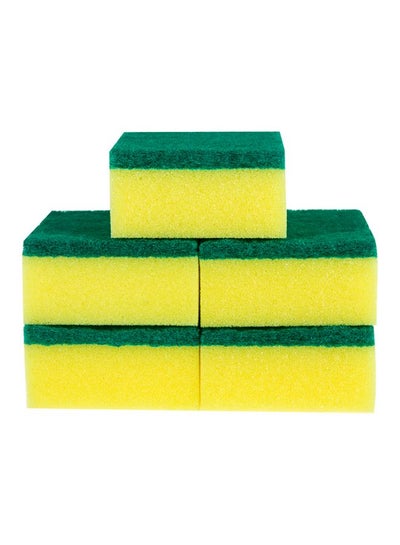 Buy 10-Piece Dishwashing Sponge Set Yellow/Green 10x7x3centimeter in Saudi Arabia