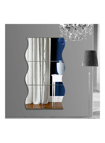 Buy 6-Piece Wave Combination Mirror Wall Sticker Set Multicolour 40 x 60centimeter in Saudi Arabia