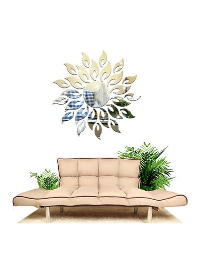 Buy 3D Sun Mirror Wall Sticker Silver 17 x 17 x 5cm in UAE