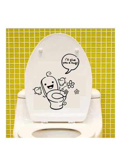 Buy Decals Toilet Art Sticker Black/White 21 x 29.5centimeter in UAE