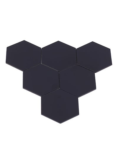 اشتري Hexagon Mirror Wall Sticker Black 50x70 سنتيمتر في الامارات