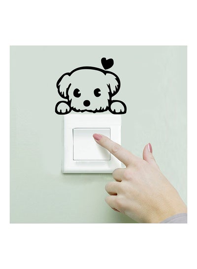 اشتري Cartoon Dog Switch Wall Sticker White/Black 10 x 15centimeter في الامارات