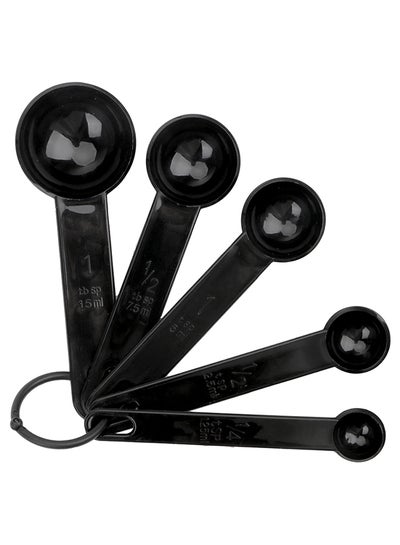 Buy 5-Piece Measuring Spoon Black 4.7inch in Saudi Arabia