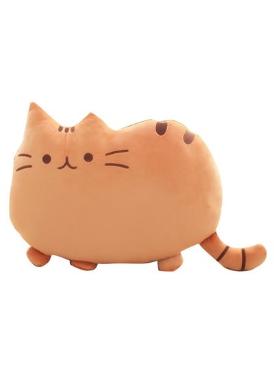 Buy Stuffed Cat Shape Pillow Cotton Brown in Saudi Arabia