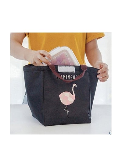 Buy Printed Lunch Bag With Handle Black/Brown/Pink in Saudi Arabia